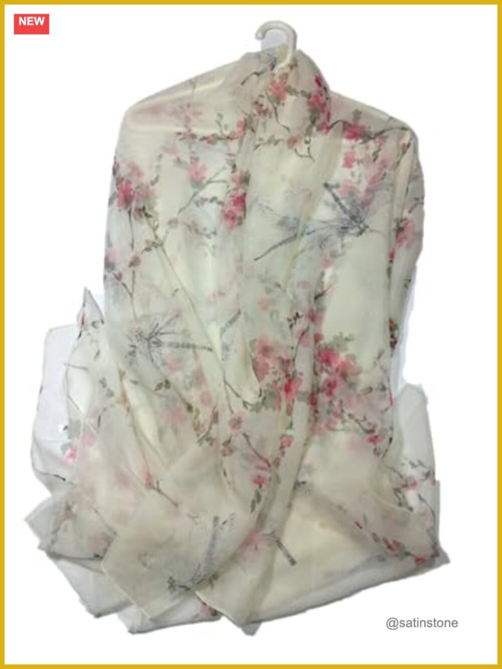 Large Floral Fashion Scarf Shawl Wrap Women Silk Feel Gift Box